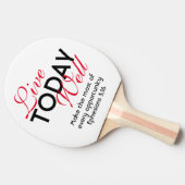 LEBEN HEUTE GUT Motivierend Schrift Ephesianer Tischtennis Schläger (Seitenansicht)