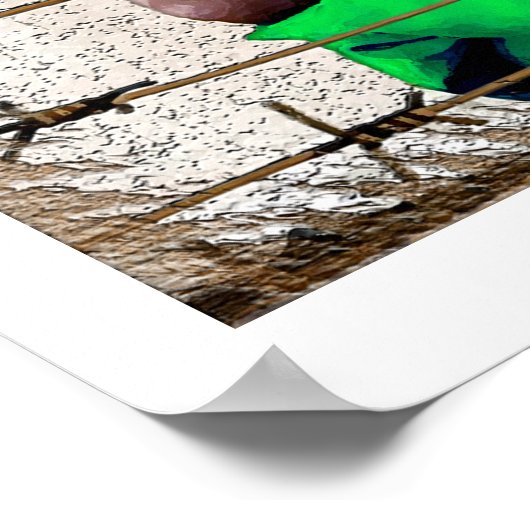 Leben hinter einem Barb Wire Zaun Poster (Ecke)