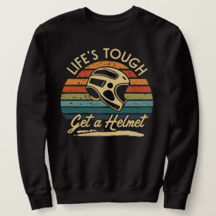 Leben, Husten, ein Helm Mann, Leben hart Sweatshirt