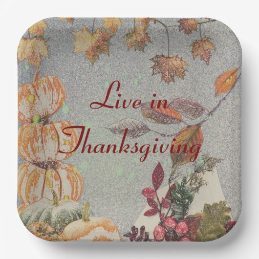 Leben im Erntedank Pappteller (Vorderseite)