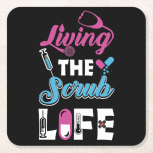 Leben im Krub - Stethoskop-Geschenk Rechteckiger Pappuntersetzer