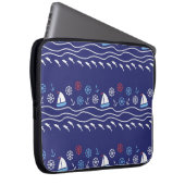 Leben im Meer: Vintages nahtloses Muster Laptopschutzhülle (Vorne Rechts)