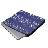 Leben im Meer: Vintages nahtloses Muster Laptopschutzhülle (Vorne Knopf)