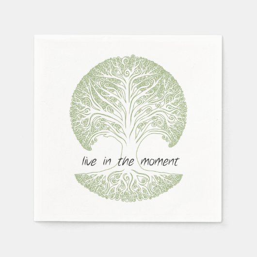 Leben im Moment Baum Serviette (Vorderseite)