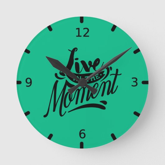 Leben im Moment Runde Wanduhr (Vorderseite)