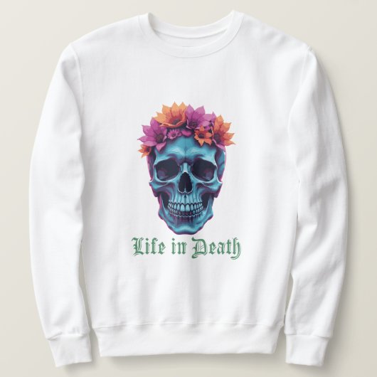 Leben im Tod, Blühen in Blau Sweatshirt (Design vorne)