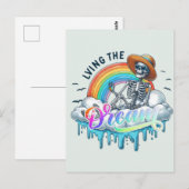 Leben im Traum - Skelett Postkarte (Vorne/Hinten)