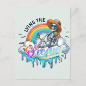 Leben im Traum - Skelett Postkarte (Vorderseite)