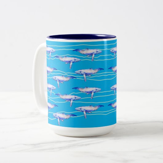 Leben im Walmeer Zweifarbige Tasse (Vorderseite Links)