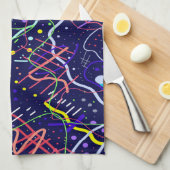 Leben im Weltraum Geschirrtuch (Viertel Falte)