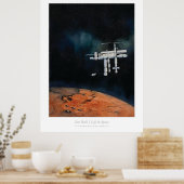 Leben im Weltraum — ISS in Mars Poster (Küche)