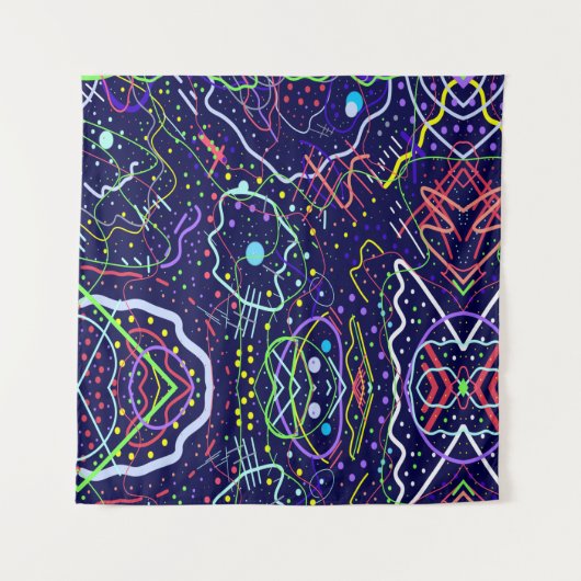 Leben im Weltraum Wandteppich (Vorderseite)