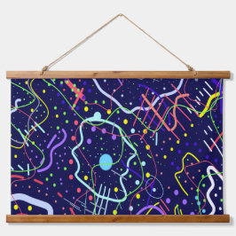 Leben im Weltraum Wandteppich Mit Holzrahmen