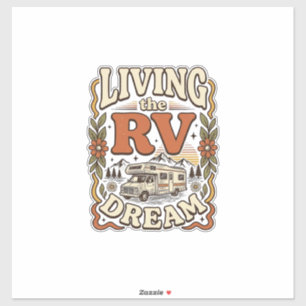 Leben im Wohnmobil-Traum Vintage-Camping-Shirt-Des Aufkleber