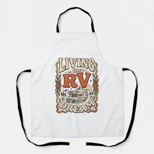 Leben im Wohnmobil-Traum Vintage-Camping-Shirt-Des Schürze