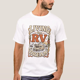Leben im Wohnmobil-Traum Vintage-Camping-Shirt-Des T-Shirt