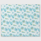 Leben in Blau und Gelb Meer Geschenkpapier (Flach)