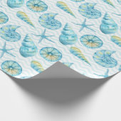 Leben in Blau und Gelb Meer Geschenkpapier (Ecke)