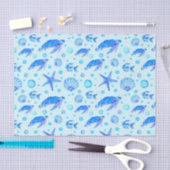 Leben in blauer See - Schildkröten, Fische und Mus Seidenpapier (Handwerk)