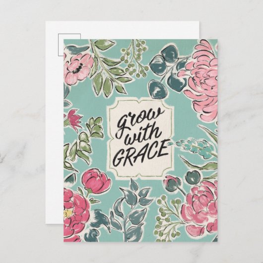 Leben in Bloom | Anwachsen mit Anmut Postkarte (Vorne/Hinten)