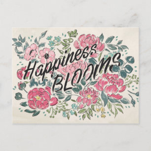 Leben in Bloom   Glück blüht Postkarte