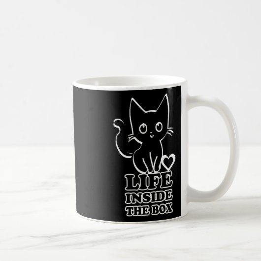 Leben in der Box - Schwarze Katze Kaffeetasse (Rechts)