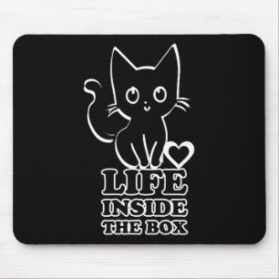 Leben in der Box - Schwarze Katze Mousepad