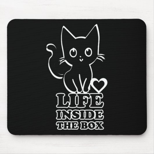 Leben in der Box - Schwarze Katze Mousepad (Vorne)