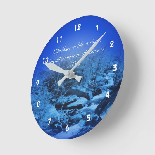 Leben in der Gegenwart inspirierend Runde Wanduhr (Winkel)