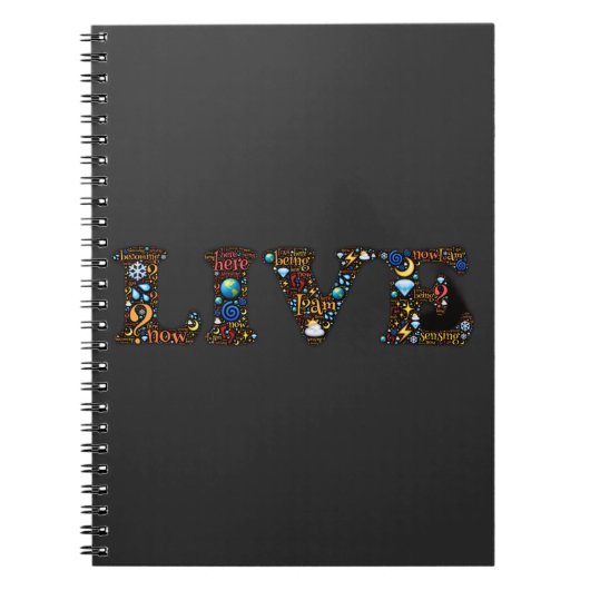 Leben in der Gegenwart inspirierender Wortkunst Notizblock (Vorderseite)