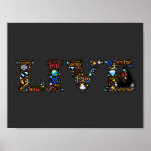 Leben in der Gegenwart inspirierender Wortkunst Poster (Vorne)