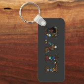 Leben in der Gegenwart inspirierender Wortkunst Schlüsselanhänger (Vorderseite)