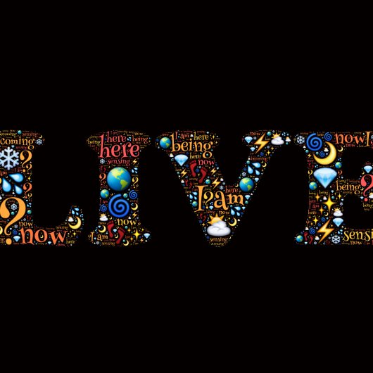 Leben in der Gegenwart inspirierender Wortkunst T-Shirt