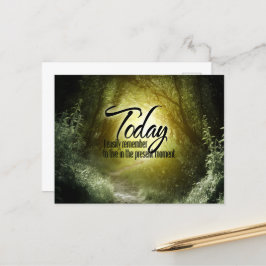 "Leben in der Gegenwart" Motivation Affirmation Postkarte