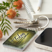 "Leben in der Gegenwart" Motivation Affirmation Schlüsselanhänger (Vorderseite rechts)