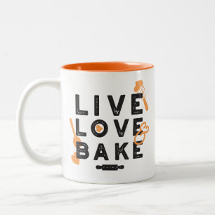 Leben in der Liebe, Bake Blicks: inspirierende Bac Zweifarbige Tasse