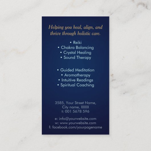 Leben in der Lotus-Blume Visitenkarte (Rückseite)