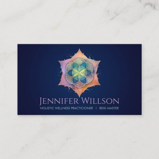 Leben in der Lotus-Blume Visitenkarte (Vorderseite)