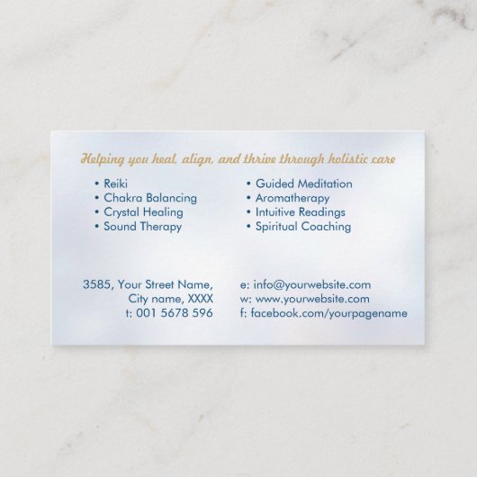 Leben in der Lotus-Blume Visitenkarte (Rückseite)