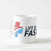 Leben in der schneller Weg-Tasse Kaffeetasse (Vorderseite Links)
