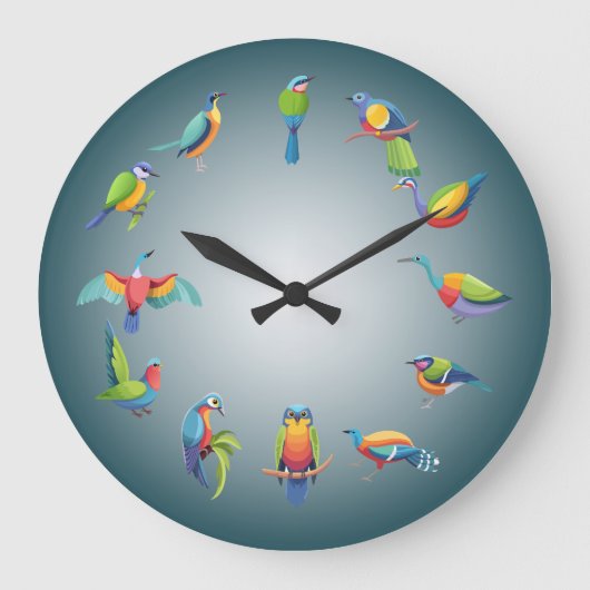 Leben in der Vogelzeit Große Wanduhr (Vorderseite)