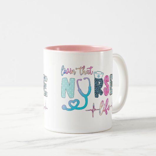 Leben in diesem Krankenleben Zweifarbige Tasse (VorderseiteRechts)