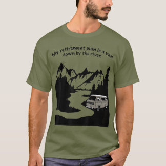 Leben in einem Van Down by River Camping und T-Shirt