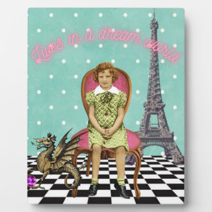 Leben in einer traumhaften Welt Funky Vintag Girl Fotoplatte