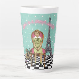 Leben in einer traumhaften Welt Funky Vintag Girl Milchtasse