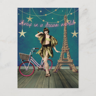 Leben in einer Traumwelt von Funky veränderter Kun Postkarte