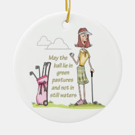 Leben in grünen Weiden Keramik Ornament