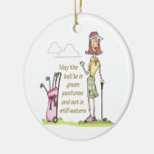 Leben in grünen Weiden Keramik Ornament (Links)