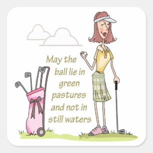 Leben in grünen Weiden Quadratischer Aufkleber