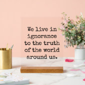 Leben in Ignoranz akryllischer Zeichen Acrylschild (Hochzeit)